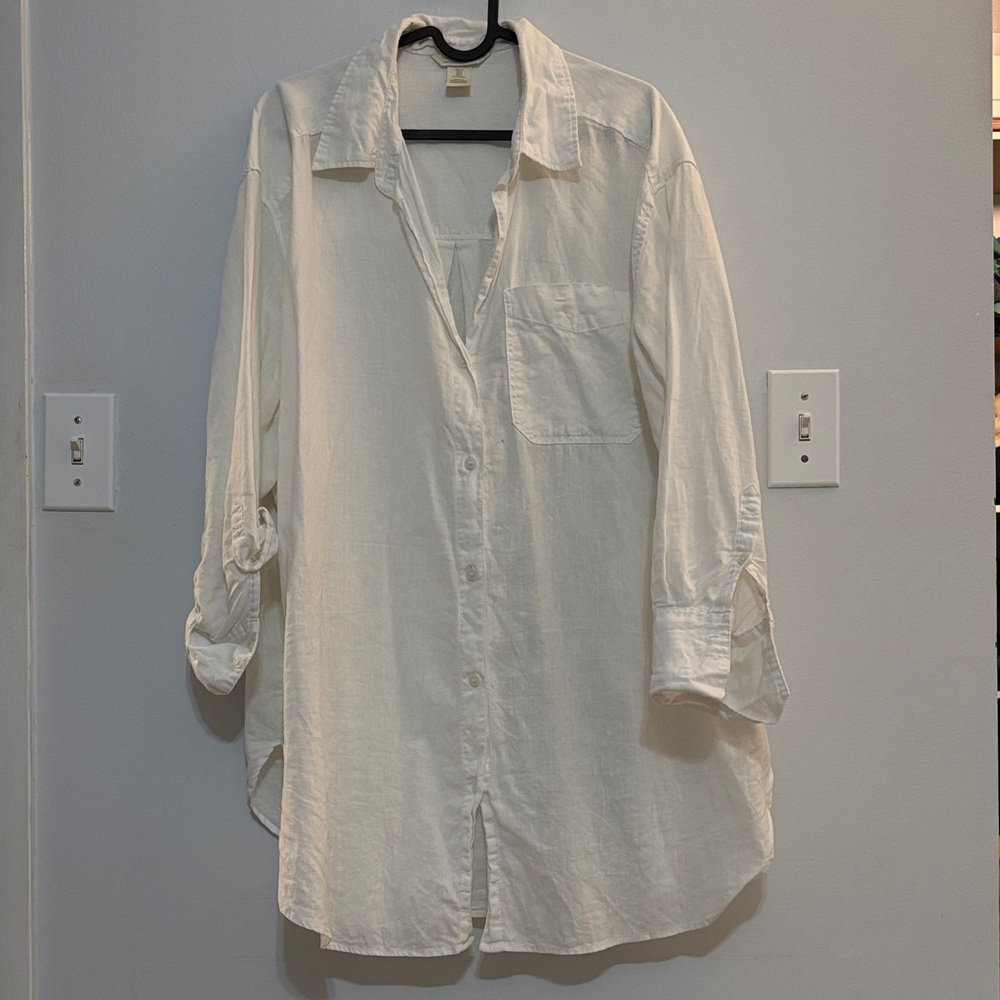 H&M linen cotton blend oversized shirt